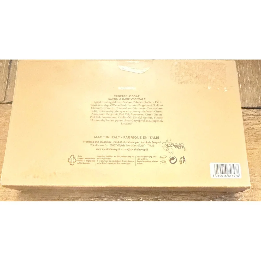 Alchimia Soap Bourbon Vegetable Soap Made in Italy Men's Bar Soap New